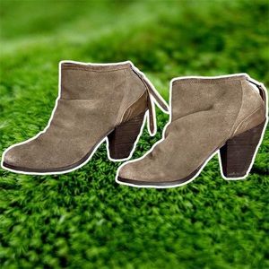 Naughty Monkey Taupe High Heel Autumn Booties, Size 7.5